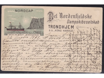 1898 NORVEGIA Cartolina privata spedita da Tromso dalla Motonave SS KONG HARALD