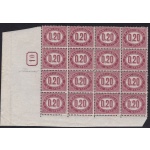 1875 ITALIA - REGNO, Servizio n° 3  MNH/** NUMERO DI TAVOLA 10 IN RETTANGOLO