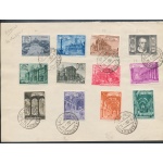 1949 Vaticano -   n. 122/131 + Ex , la serie completa su Frontespizio , NON VIAGGIATA