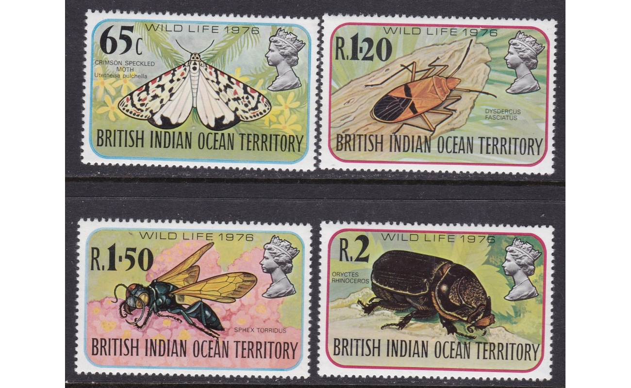 1976 BIOT - BRITISH INDIAN OCEAN TERRITORY -  OCEAN INDIEN - Yvert n. 86-89 - serie di 4 valori - Farfalle -  MNH**