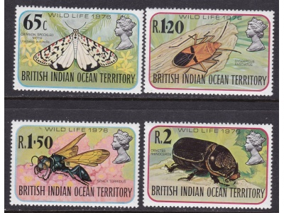 1976 BIOT - BRITISH INDIAN OCEAN TERRITORY -  OCEAN INDIEN - Yvert n. 86-89 - serie di 4 valori - Farfalle -  MNH**