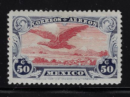 1927 Messico, Yvert Posta Aerea # 1, Aquila in volo 50 cent, MLH*