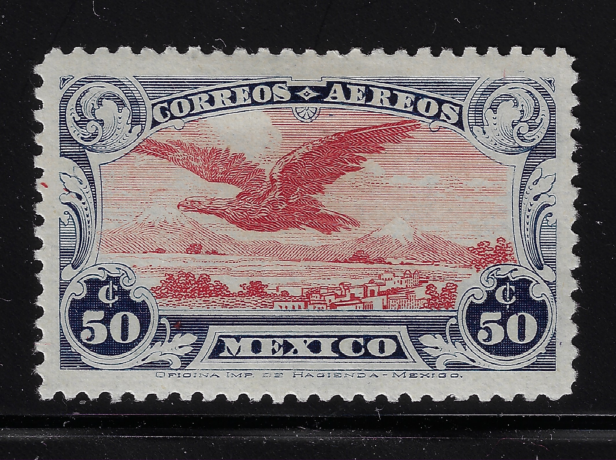 22501 messico 1927 Messico, Yvert Posta Aerea # 1, Aquila in volo 50 cent, MLH* - immagine 1
