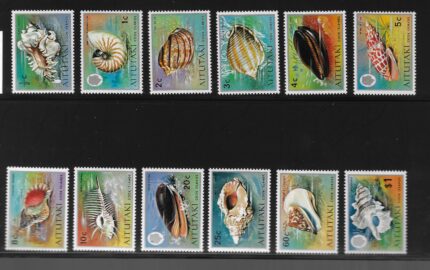 1974  AITUTAKI, Conchiglie, Yvert # 95-106 serie di 12 valori, MNH**