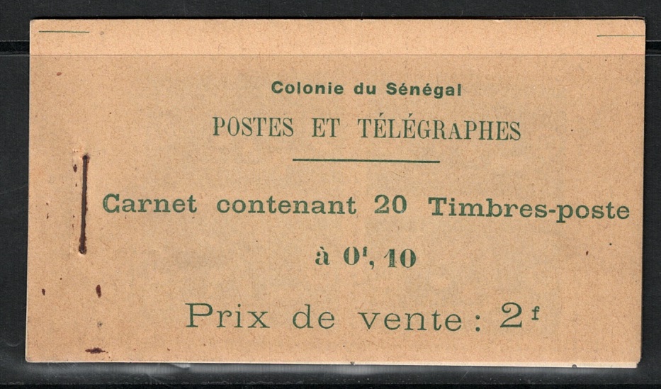 1922 SENEGAL -  Libretto # 5, 10 cent verde MNH**, RARO