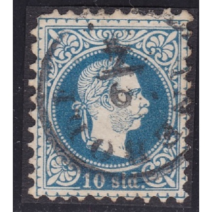 1867 LEVANTE AUSTRIACO, n° 4 10 soldi blu con il RARO ANNULLAMENTO INEBOLI Punti 12