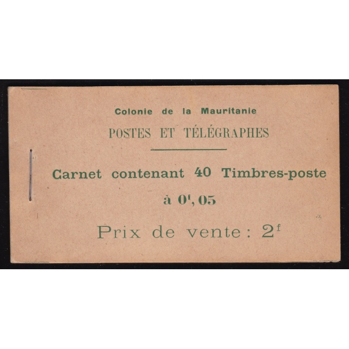 1915 MAURITANIA/MAURITANIE -  Libretto/Carnet/Booklet N° 1 5c. vert MNH/** RARO