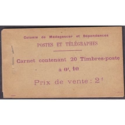 1925 MADAGASCAR -  Libretto/Carnet/Booklet N° 5 10c. brun et violet MNH/** RARO