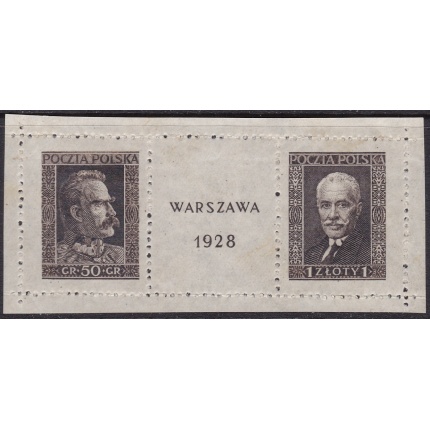 1928 POLONIA, Foglietto n. 1  Esposizione Filatelica di Varsavia , dentellatura verticale aperta - MNH**