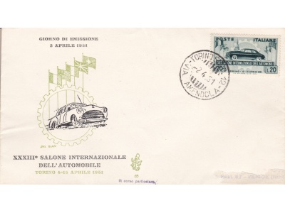 1951 REPUBBLICA - Salone dell'auto a Torino n° 655    VENETIA NON VIAGGIATA