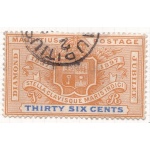 1898 MAURITIUS, SG n° 133 36c. USATO