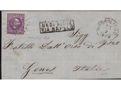 1878 INDIE OLANDESI - NEDERLANDSCH INDIE - INDE NEERLANDAISE - Frontespizio affrancato con n° 12b Firmato Bolaffi RARO