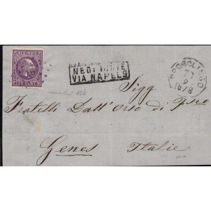 1878 INDIE OLANDESI - NEDERLANDSCH INDIE - INDE NEERLANDAISE - Frontespizio affrancato con n° 12b Firmato Bolaffi RARO