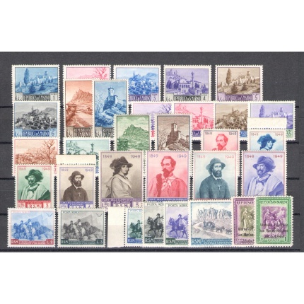 1949 San Marino , Annata Completa , francobolli nuovi 32 valori - MNH** Certificato di Garanzia De Simoni