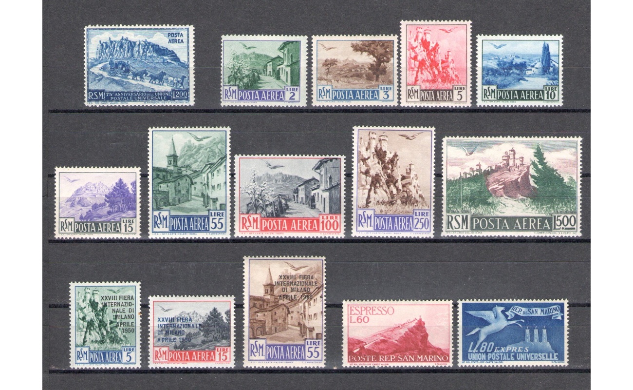 1950 San Marino , Annata Completa , Francobolli nuovi , 15 valori - MNH**