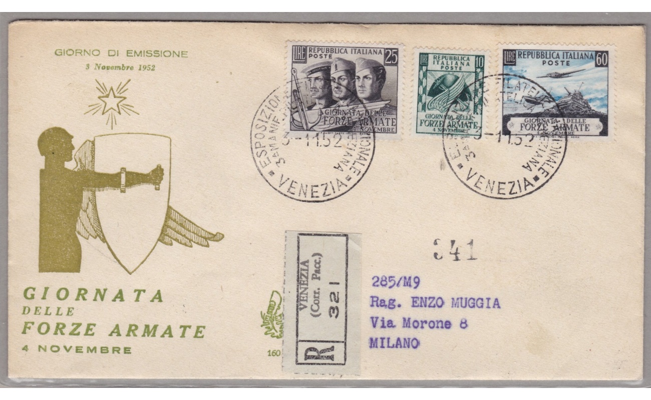 1952 REPUBBLICA - Alpini n° 698    VENETIA NON VIAGGIATA