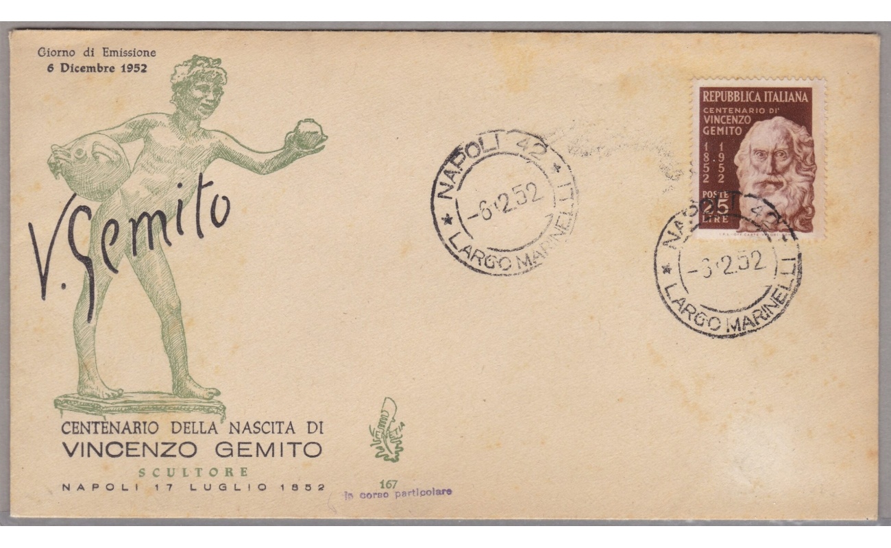 1952 REPUBBLICA - Antonio Mancini n° 703  VENETIA NON VIAGGIATA