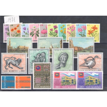 1971 San Marino , Annata Completa , francobolli nuovi 22 valori - MNH**
