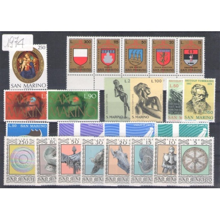1974 San Marino , Annata Completa , francobolli nuovi 24 valori - MNH**