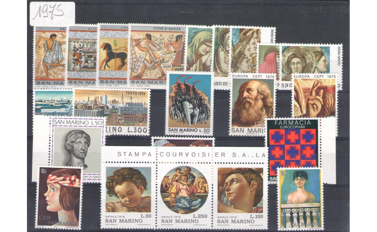 1975 San Marino , Annata Completa , francobolli nuovi 22 valori - MNH**