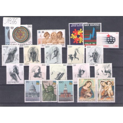 1976 San Marino , Annata Completa , francobolli nuovi 22 valori - MNH**
