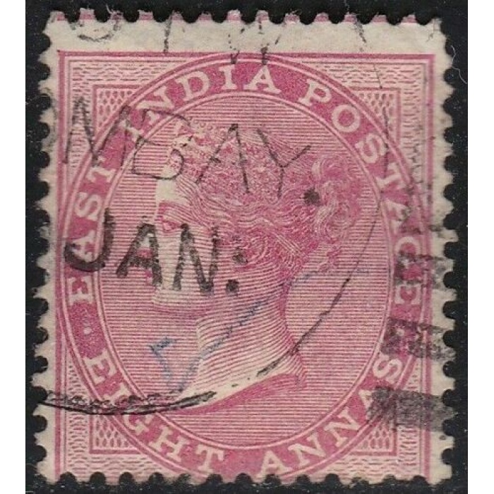 1865 INDIA, SG 65 8a. carmine Usato