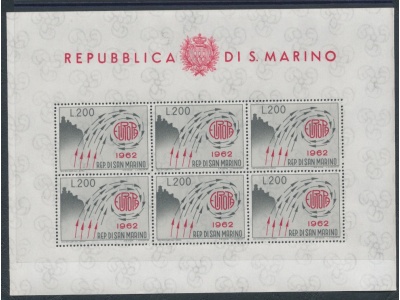 1962 San Marino Annata Completa , Francobolli nuovi , 46 valori + 1 foglietto Europa 1962 -  MNH**