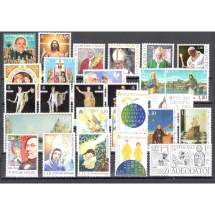 2018 Vaticano , francobolli nuovi , Annata completa 28 valori + 4 Foglietti + 1 Libretto Santo Natale  - MNH **