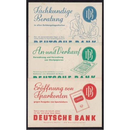 1939 Germania - Terzo Reich, Michel n° 686/688  Karte  mit Werbung DEUTSCHE BANK