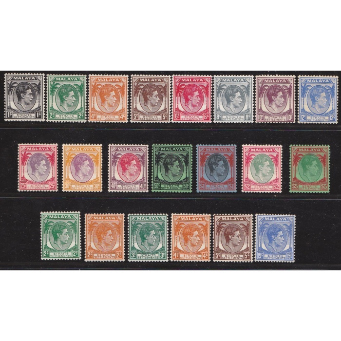 1937-41 STRAITS SETTLEMENTS - Stanley Gibbons n. 278/298 - Effige di Giorgio VI - serie 21 valori - MNH**