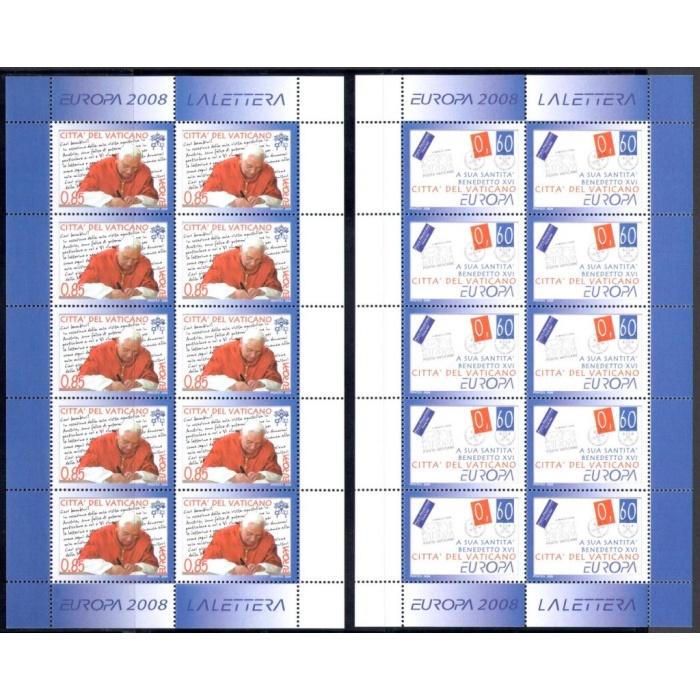 2008 EUROPA CEPT Vaticano , 1 minifoglio di 10 valori , MNH**