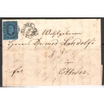 1851-52 Germania Sassonia, n. 4 su lettera completa
