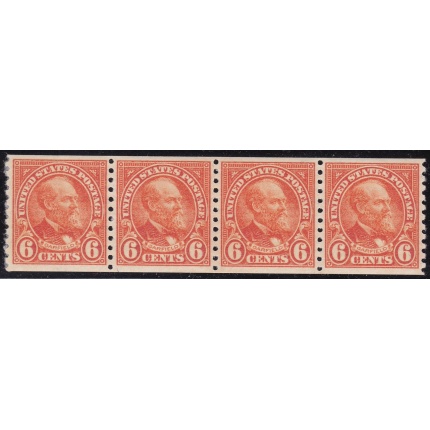 1932 Stati Uniti, n° 527 6c. arancio bobina coppia MNH/** PERF. 10 verticale