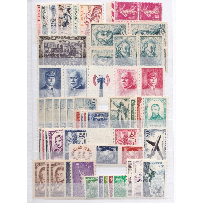 1936-53 FRANCIA - Lotto 62 valori MNH/MLH **/* € 1.250