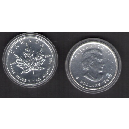 2010 Canada - 5 Dollari Foglia d'Acero - 1 oncia Argento 999 - 31,10 grammi - FDC
