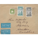 1936 Danimarca PA 8/9 + 229 su lettera Posta Aerea da Hjallese per Mannheim