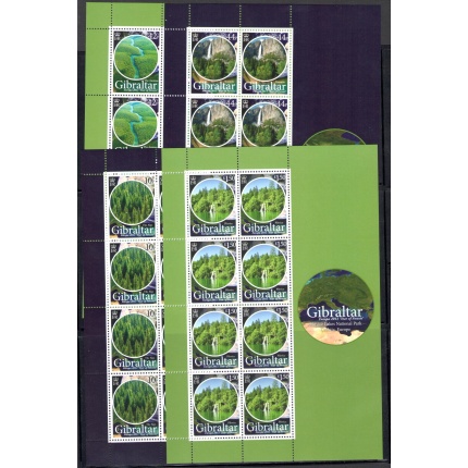 2011 EUROPA CEPT Gibilterra ,  4 Minifogli di 8 valori , Le Foreste , MNH**