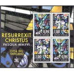 2016 Vaticano , Pasqua Vetrate di Janos Hajnal, n. 1733-34 Minifoglio di 2 coppie MNH **