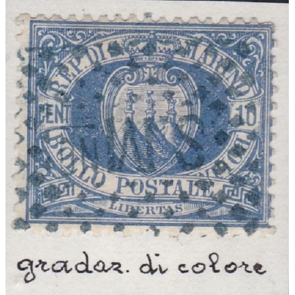 1892 SAN MARINO, n° 8a/10a  MLH/* tre valori con sovrastampa capovolta