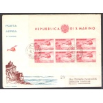 1961 SAN MARINO, Busta Rodia , Posta Aerea Foglietto 1.000 Lire Elicottero , f 6/7/1961 da San Marino Borgo per Firenze