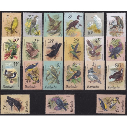 1979 BARBADOS - Uccelli - Birds -Yvert n° 472/488+535+545/547 set of 21 MNH/**