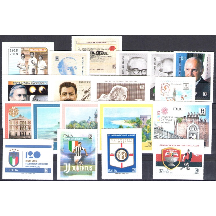 2018 Italia Repubblica , Annata completa 58 valori + 1 Foglietto (100 Anni Aula Montecitorio) francobolli nuovi , MNH**