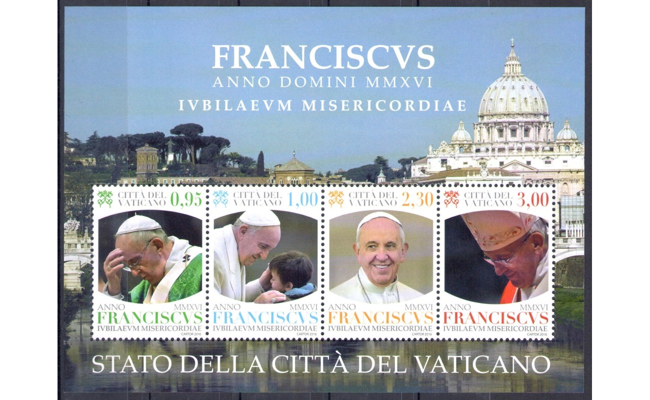 2016 Vaticano , Papa Francesco ritratti Anno IV , Foglietto n. 87 MNH **