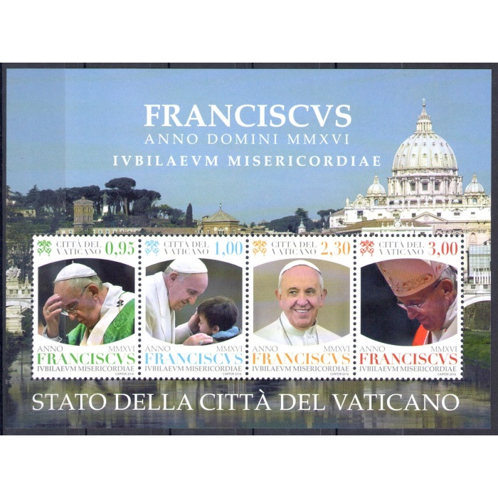 2016 Vaticano , Papa Francesco ritratti Anno IV , Foglietto n. 87 MNH **