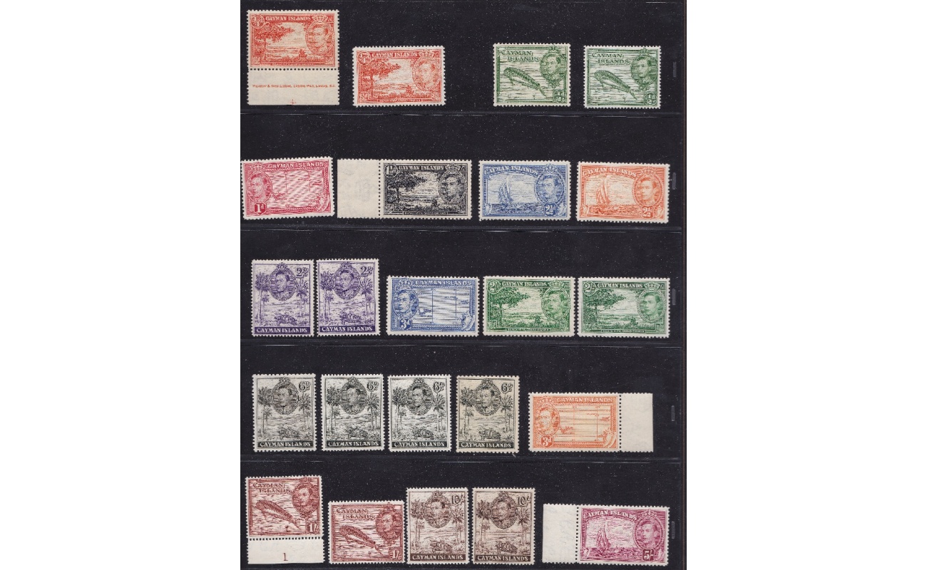 1938-48 CAYMAN ISLANDS, SG 115/126a  set of 14+9 values different colours and perforations  MNH/**