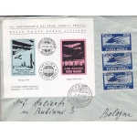 1947 Brescia, 2a Giornata Filatelica su lettera viaggiata con erinnofili