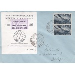 1947 Brescia, 2a Giornata Filatelica su lettera viaggiata con erinnofili
