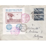1947 Brescia, 2a Giornata Filatelica su lettera viaggiata con erinnofili
