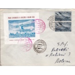 1947 Brescia, 2a Giornata Filatelica su lettera viaggiata con erinnofili
