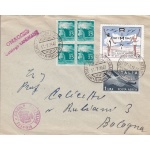 1947 Brescia, 2a Giornata Filatelica su lettera viaggiata con erinnofili